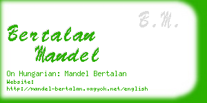 bertalan mandel business card